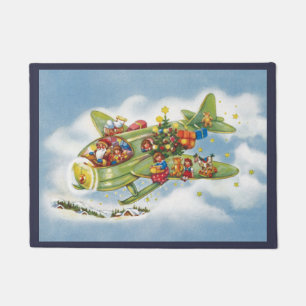 Weihnachten im Vintage-Stil, Santa Claus fliegt ei Fußmatte