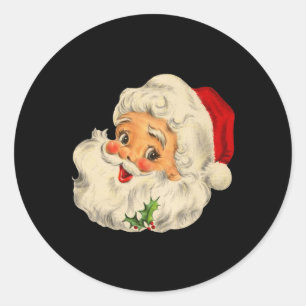 Weihnachten im Vintage-Stil Santa Claus Gesicht Sp Runder Aufkleber
