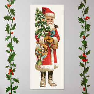 Weihnachten im Vintage-Stil, Scherenschnittbild vo Poster
