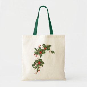Weihnachten im Vintage-Stil, Stechpalmenpflanze mi Tragetasche