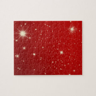 Weihnachten im Vintage-Stil, strahlende Sterne in  Puzzle