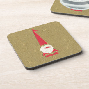 Weihnachten im Vintage-Stil, süßer Santa-Claus-Gno Getränkeuntersetzer