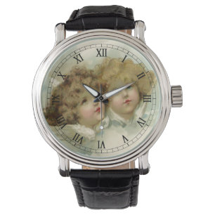 Weihnachten im Vintage-Stil, viktorianische Engel  Armbanduhr