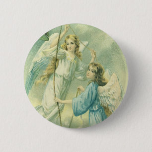 Weihnachten im Vintage-Stil, viktorianische Engel Button