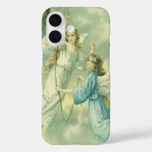 Weihnachten im Vintage-Stil, viktorianische Engel iPhone 16 Hülle