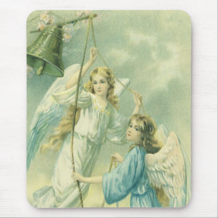 Weihnachten im Vintage-Stil, viktorianische Engel  Mousepad