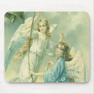 Weihnachten im Vintage-Stil, viktorianische Engel  Mousepad
