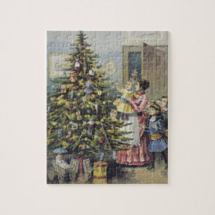 Weihnachten im Vintage-Stil, viktorianische Famili Puzzle