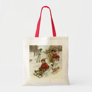 Weihnachten im Vintage-Stil, viktorianische Kinder Tragetasche