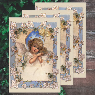 Weihnachten im Vintage-Stil, viktorianischer Engel Geschenkpapier Set