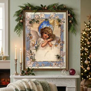 Weihnachten im Vintage-Stil, viktorianischer Engel Poster