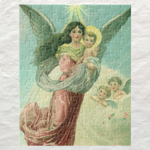 Weihnachten im Vintage-Stil, viktorianischer Engel Puzzle
