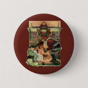 Weihnachten im Vintage-Stil, viktorianischer Weihn Button