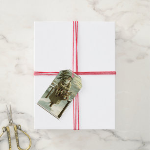 Weihnachten im Vintage-Stil, viktorianischer Weihn Geschenkanhänger