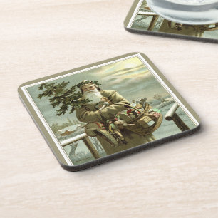 Weihnachten im Vintage-Stil, viktorianischer Weihn Getränkeuntersetzer