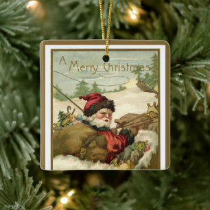 Weihnachten im Vintage-Stil, viktorianischer Weihn Keramikornament