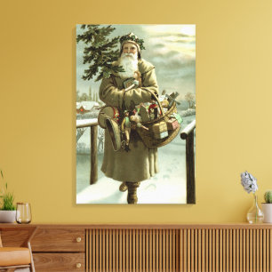 Weihnachten im Vintage-Stil, viktorianischer Weihn Leinwanddruck