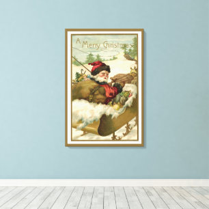 Weihnachten im Vintage-Stil, viktorianischer Weihn Leinwanddruck