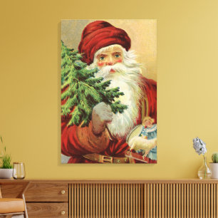 Weihnachten im Vintage-Stil, viktorianischer Weihn Leinwanddruck