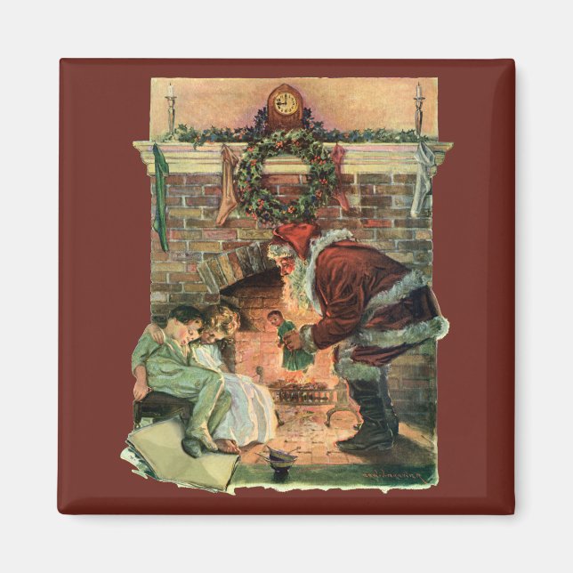 Weihnachten im Vintage-Stil, viktorianischer Weihn Magnet (Vorne)