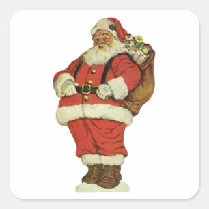 Weihnachten im Vintage-Stil, viktorianischer Weihn Quadratischer Aufkleber