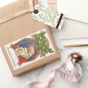 Weihnachten im Vintage-Stil, viktorianischer Weihn Rechteckiger Aufkleber