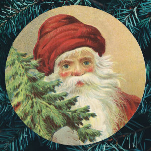 Weihnachten im Vintage-Stil, viktorianischer Weihn Runder Aufkleber