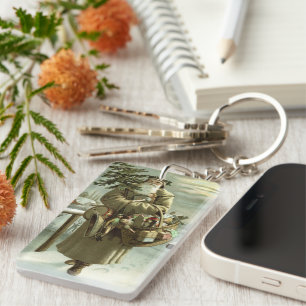 Weihnachten im Vintage-Stil, viktorianischer Weihn Schlüsselanhänger