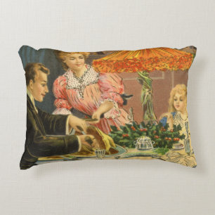 Weihnachten im Vintage-Stil, viktorianisches Famil Dekokissen