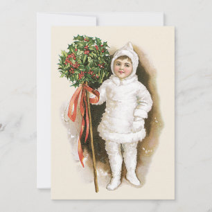 Weihnachten im Vintage-Stil, viktorianisches Mädch Einladung