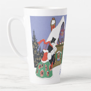 Weihnachten im Vintage-Stil, viktorianisches Paar  Milchtasse