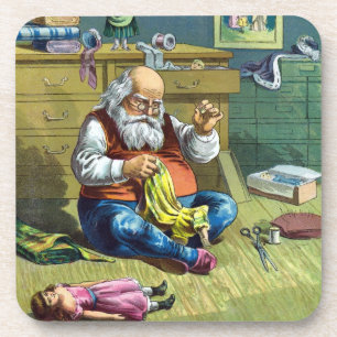Weihnachten im Vintage-Stil, Weihnachtsmann bastel Getränkeuntersetzer