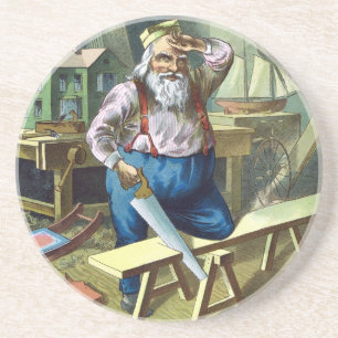 Weihnachten im Vintage-Stil, Weihnachtsmann beim B Untersetzer