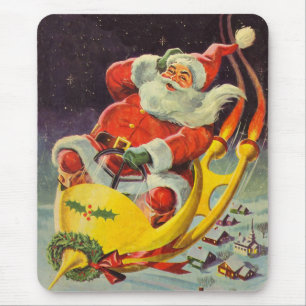 Weihnachten im Vintage-Stil, Weihnachtsmann in ein Mousepad