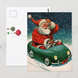Weihnachten im Vintage-Stil, Weihnachtsmann in ein Postkarte