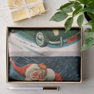 Weihnachten im Vintage-Stil, Weihnachtsmann in ein Seidenpapier
