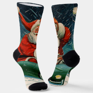 Weihnachten im Vintage-Stil, Weihnachtsmann in ein Socken