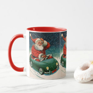 Weihnachten im Vintage-Stil, Weihnachtsmann in ein Tasse