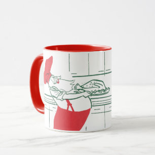 Weihnachten im Vintage-Stil, Weihnachtsmann-Koch u Tasse