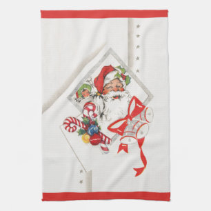 Weihnachten im Vintage-Stil, Weihnachtsmann mit Ca Geschirrtuch