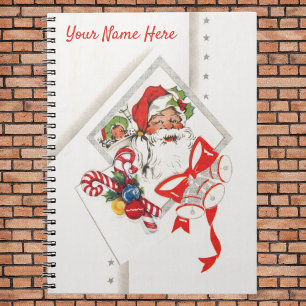 Weihnachten im Vintage-Stil, Weihnachtsmann mit Ca Notizblock