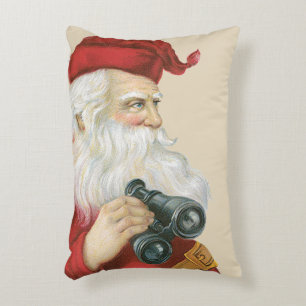 Weihnachten im Vintage-Stil, Weihnachtsmann mit Fe Dekokissen