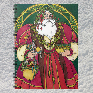 Weihnachten im Vintage-Stil, Weihnachtsmann mit St Notizblock
