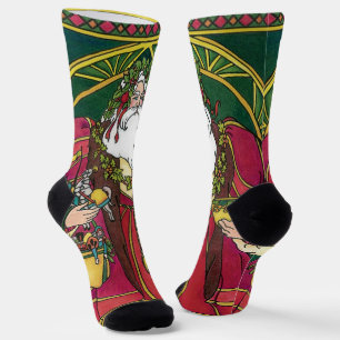 Weihnachten im Vintage-Stil, Weihnachtsmann mit St Socken