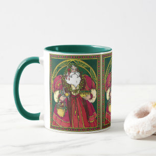 Weihnachten im Vintage-Stil, Weihnachtsmann mit St Tasse