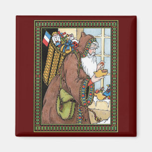 Weihnachten im Vintage-Stil, Weihnachtsmann-Spielz Magnet