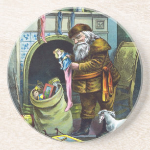 Weihnachten im Vintage-Stil, Weihnachtsmann-Strümp Untersetzer