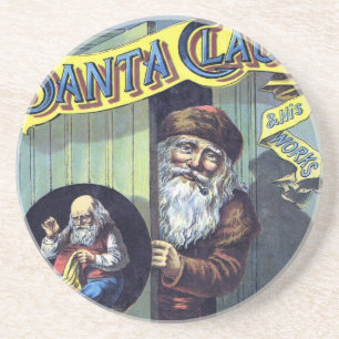 Weihnachten im Vintage-Stil, Weihnachtsmann und se Getränkeuntersetzer