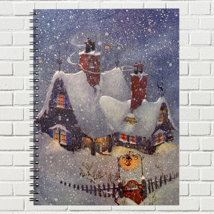 Weihnachten im Vintage-Stil, Weihnachtsmann-Werkst Notizblock