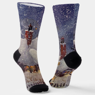 Weihnachten im Vintage-Stil, Weihnachtsmann-Werkst Socken